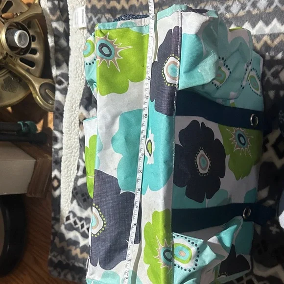 Thirty-One Tote with Blue and Green Floral Design - Picture 10 of 12